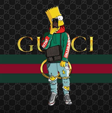 simpsons supreme gucci|bart simpson wallpaper gucci.